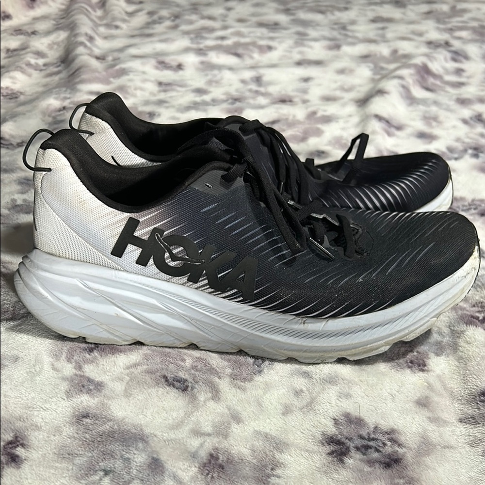 HOKA Black and White Athletic Shoes